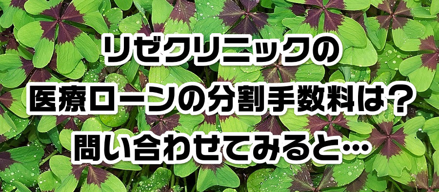 リゼクリニックの医療ローンの分割手数料は?問い合わせてみると…
